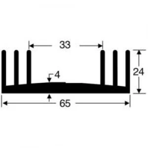 Heat sink 2.5 CW L x W x H 100 x 65 x 24mm Fischer Elektron