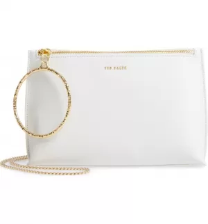 Ted Baker Womens Ingaah Textured Ring Bracelet Clutch - Ivory