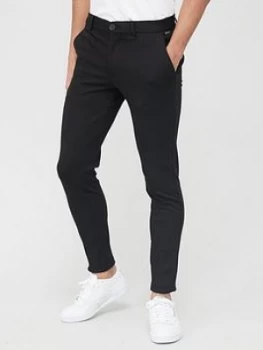 Jack & Jones Skinny Fit Jersey Trousers - Black, Size 30, Inside Leg Regular, Men