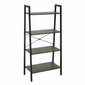 Interiors by PH 4 Tier Ladder Shelving Unit with Metal Frame, black