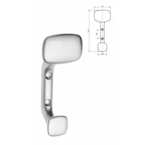 Modern Hat Coat Hanger Hook Door Wall Bath Model Toledo 112mm - Colour Aluminium - Pack of 5