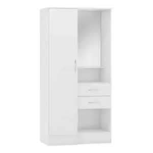 Seconique Nevada Vanity 1 Door Wardrobe - White Gloss