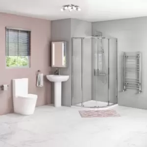 Juno 900x900mm Quadrant Enclosure with Newport Toilet and Basin Suite