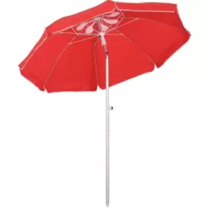 Outsunny 1.9m Beach Umbrella Outdoor Sun Shade w/ Angle Tilt Carry Bag Red