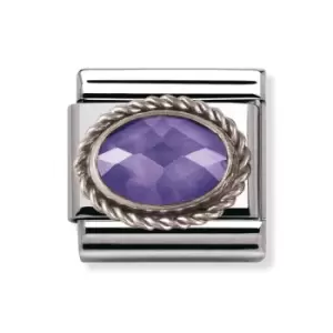 Nomination Classic Silver Faceted Violet CZ Charm