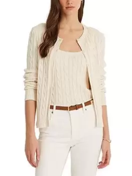 Lauren by Ralph Lauren Ralhan Long Sleeve Cardigan - Cream Size M Women