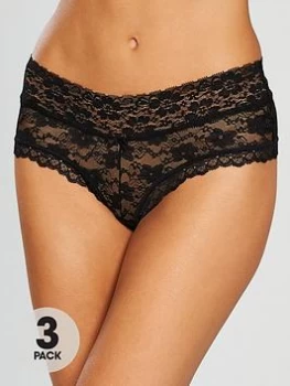 Boux Avenue Lia Lacey Short 3 Pack - Black, Size 6, Women