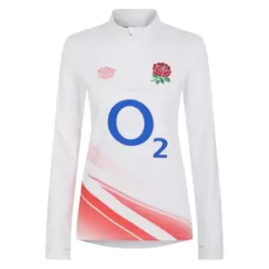 Umbro England Rugby Red Roses Warm Up Mid Layer Top 2023 2024 Womens - White