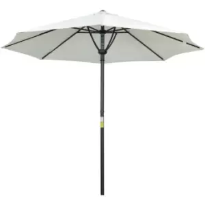 Outsunny Outdoor Market Table Parasol Umbrella Sun Shade with 8 Ribs, Cream - Cream