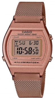 Casio Vintage Digital Rose Gold PVD mesh Bracelet Watch