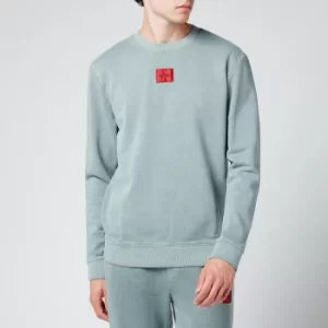 Hugo Boss Duragol Red Patch Logo Sweatshirt Pastel Blue Size S Men