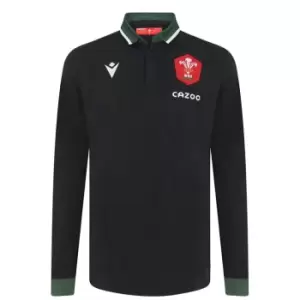 Macron Wales Alternate Long Sleeve Classic Shirt 2021 2022 - Black