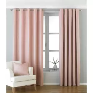 Riva Paoletti Atlantic Ringtop Eyelet Curtains (168 x 137 cm) (Blush)