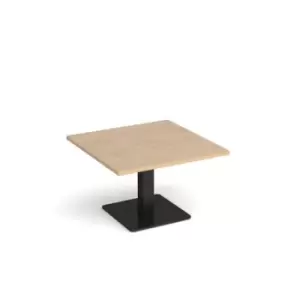 Brescia square coffee table with flat square Black base 800mm - kendal oak