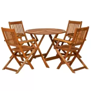 Royalcraft Manhattan 4 Seater 90cm Dining Set with 4 Folding Armchairs