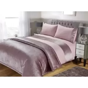 Isabella Rose Sparkle Velvet Duvet Set -Blush - King TJ Hughes