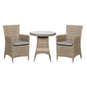 Wentworth 2 Seater Round Carver Bistro Set Grey