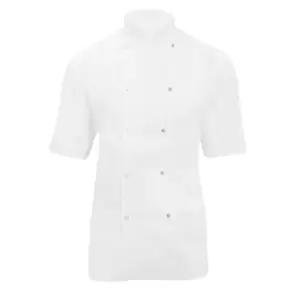 Dennys Ladies/Womens Short Sleeve Chefs Jacket / Chefswear (Pack of 2) (XL) (White)