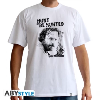 The Walking Dead - Hunt Or Be Hunted Mens Large T-Shirt - White