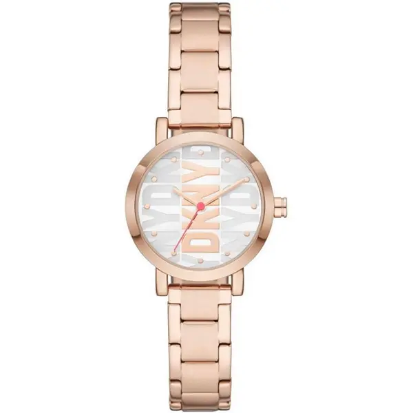 DKNY Ladies DKNY Soho Watch One Size Rose Gold and White 40812190000