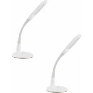 2 pack Table Desk Lamp Colour White Touch On/Off Dimming Bulb LED 3.7W Included