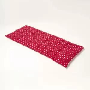 Red Polka Dot Bench Cushion 2 Seater - Homescapes