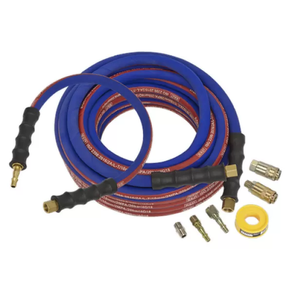 Genuine SEALEY AHK02 Air Hose Kit Heavy-Duty 15mtr x &#216;10mm with Connectors