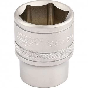 Draper 3/8" Drive Satin Finish Hexagon Socket Metric 3/8" 18mm