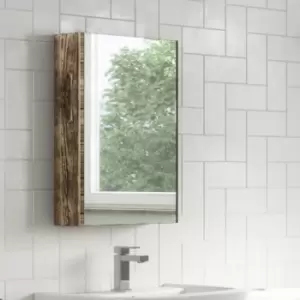 Wood Effect Mirrored Wall Bathroom Cabinet 400 x 650mm - Ashford