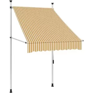 Manual Retractable Awning 100cm Orange and White Stripes Vidaxl Orange