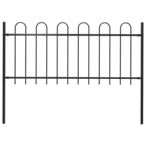 Vidaxl Garden Fence With Hoop Top Steel 1.7 M Black