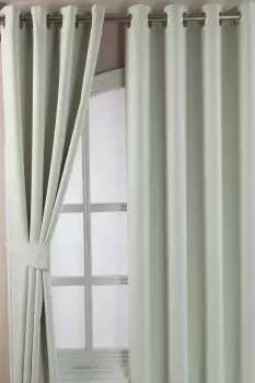 Herringbone Blackout Curtains Pair Eyelet Style