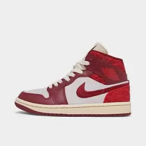 Jordan Wmns Air Jordan 1 Mid Se, Team Red/University Red-Sail-Muslin, size: 8+, Female, Trainers, DZ2820-601