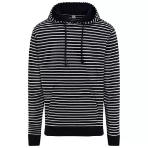 AWDis Unisex Adults Nautical Striped Hoodie (S) (Navy)