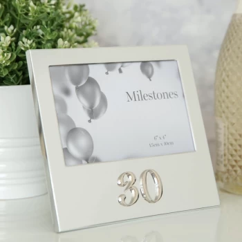 6" x 4" - Milestones Birthday Frame with 3D Number - 30