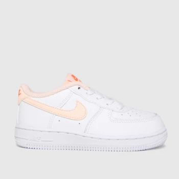 Nike White & Orange Air Force 1 Trainers Toddler