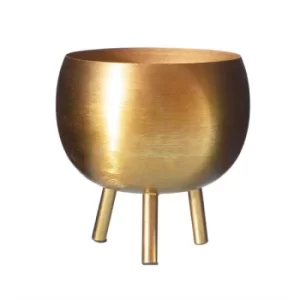 Sass & Belle Matte Gold Metal Planter On Legs Medium