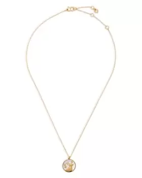 kate spade new york Mother of Pearl Bunny Pendant Necklace in Gold Tone, 17-20