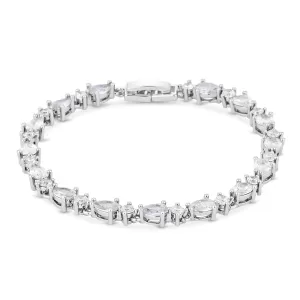 Jon Richard Silver Plated Clear Cubic Zirconia Pear Allway Bangle Bracelet