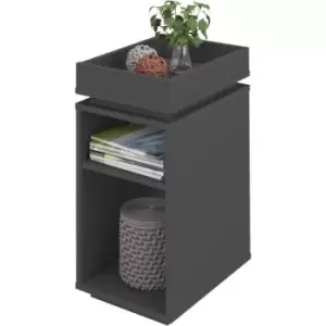 Naples Grey Painted Finish Storage Side Table 2 Tier Shelving