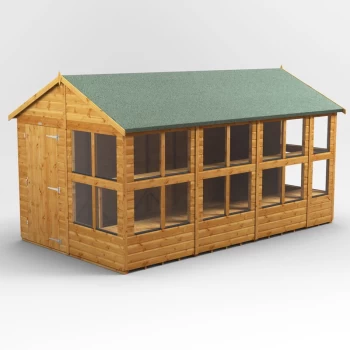 14x8 Power Apex Potting Shed - Brown