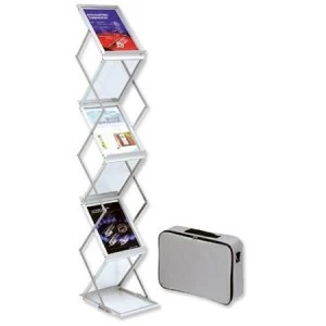 Floor Standing Literature Display A4 with 6 Folding Concertina Shelves