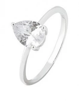 Accessorize Pear Cut Cz Solitaire Ring