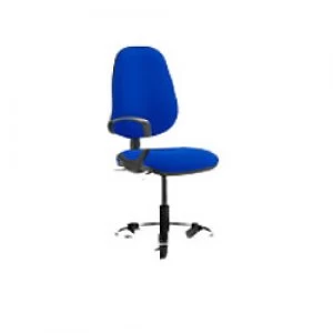 Task Office Chair Eclipse II Lever Blue Fabric With Loop Arms And Hi Rise Draughtsman Kit