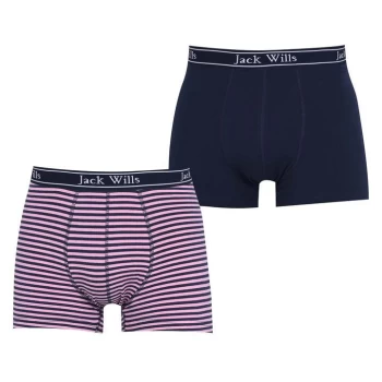 Jack Wills Multipack Fine Stripe Boxers 2 Pack - Pink