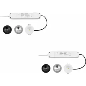 2 pack Recessed Emergency Ceiling Guide Light Kit - Daylight White LED - White