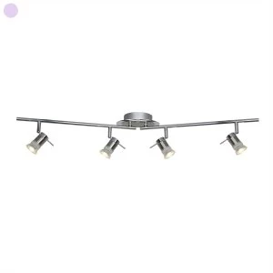 4 Light Bathroom Chrome, Satin Silver IP44, GU10