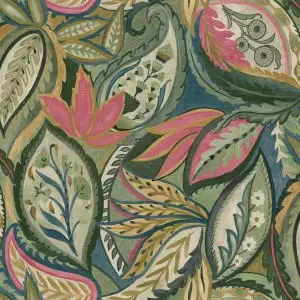 Holden Decor Paisley Leaves Pink Wallpaper - 10.05m x 53cm