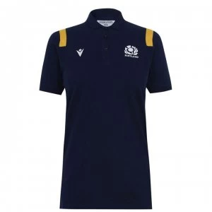 Macron Scotland Polo Shirt Ladies - Navy/Gold