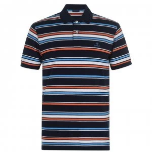 Gant Gant Stripe Short Sleeve Rugger Polo Shirt - Navy 433